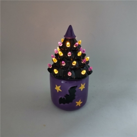 CERAMIC HALLOWEEN DECORATION WITH LED
